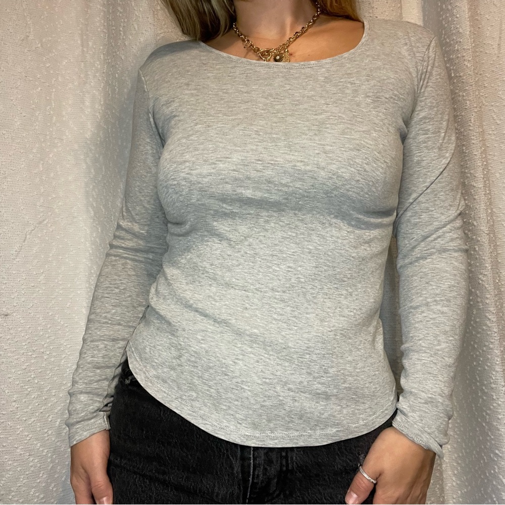 H&M Light Gray Casual Tee